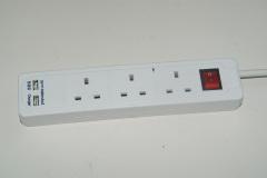 4 ways UK type Power Strip with 2 USB port