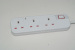 UK power strip with individual switch and surge protection