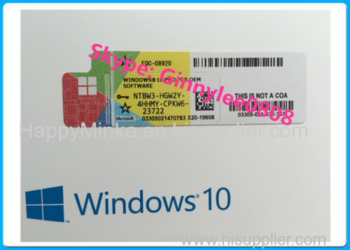 Never block Online activation oem key for windows 7 10 pro coa sticker label