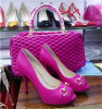 New Fashion peep toe high heel shoes with matching shoes