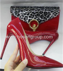 New Fashion Style Women Shoes With matching handbags red