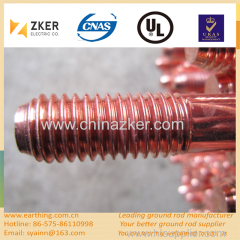 copper bonded threaded earth rod