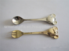 Metal crafted souvenir spoon and fork set