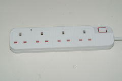 BS Approved UK 3 Way power strip with 2 usb charger