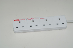 AC 110V-250V 6 UK Socket 9 USB Power Strip Switched Outlet White