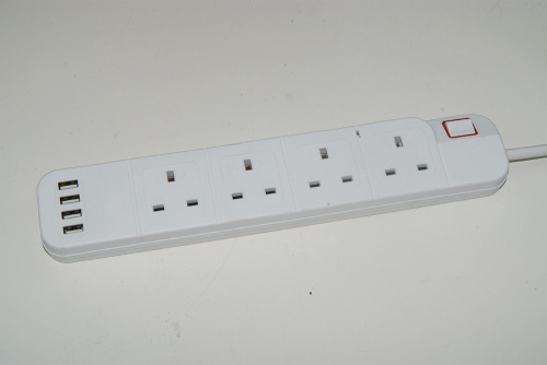 4 way 3Pin UK plug Extension socket outlet power strips