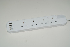 British Standard Extension Power Socket Outlet with 4 USB