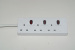 6 Way British UK Electrical Switched Power Extension Socket with 3 Meter