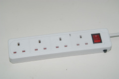 AC 110V-250V 6 UK Socket 9 USB Power Strip Switched Outlet White