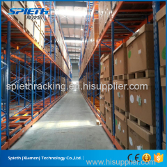 Warehouse storage push back pallet racking system