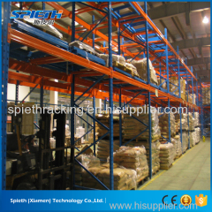 Warehouse storage push back pallet racking system