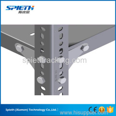 Steel slotted angle shelving for warehouse storage