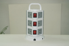 UK Vertical Switched Power Strip 8 Way with switch