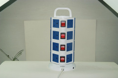 UK Vertical Switched Power Strip 8 Way with switch