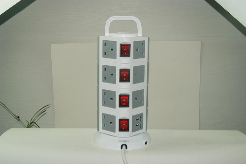 4 way UK type British extension power strip with 13A plug