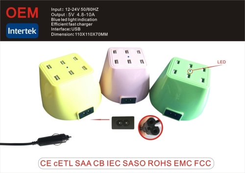 High Quality IEC 13A Socket with USB Charger 6 ports