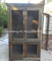 Chicken Wire Mesh Used in Cabinets French Armoire