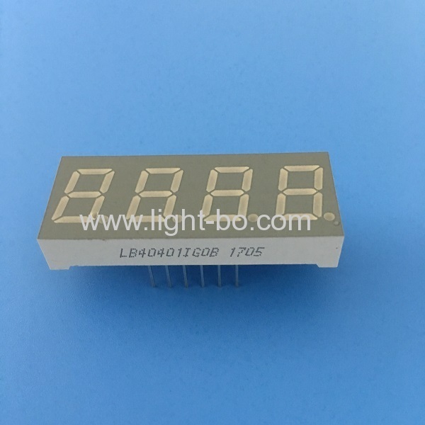 4 digit 0.4" common anode pure green 7 segment led display for instrument panel