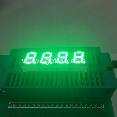 Pure green 0.28  4 digit 7 segment led display common anode for temperature humidity control