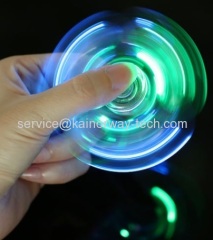 Wholesale Crystal Clear Led Fidget Spinners Light Up Transparent Fidgetly Relief Stress Finger Gyro EDC For Kids Adults