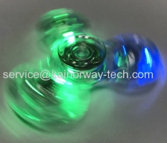 Wholesale Crystal Clear Led Fidget Spinners Light Up Transparent Fidgetly Relief Stress Finger Gyro EDC For Kids Adults
