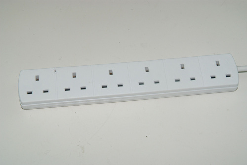 6 way UK standard extension socket and power strip with 5A 10A 16A in 250V