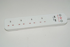 4-gang UK 13A Switched Power Extension Socket with Surge Protection