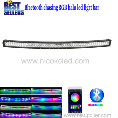 Curved 42" 240W Chasing RGB Halo LED Light Bar with Bluetooth App& Wiring Harness Control