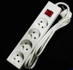 French type power sockets with switch 3m