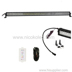 Nicoko 52inch 300W White housing Chasing RGB Halo LED Light Bar straight led lights led Offroad lightwith Bluetooth App