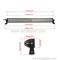 Nicoko 52inch Curved 300W White housing Chasing RGB Halo LED Light Bar led lights by Bluetooth App control for trucks S