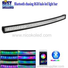 Nicoko Curved 52inch 300W Chasing RGB Halo LED Light Bar Combo Lamp with Bluetooth App control for Truck cars suv ATV