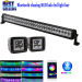 Nicoko Straight 32"180W Bluetooth APP Controlled LED Light Bar +Led work light w/ RGB chasing for Truck Indicators