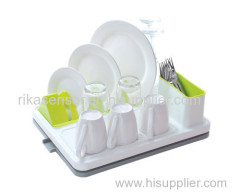 PP material Dish Rack Drainer with Utensil Holder