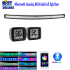 Nicoko 50inch 288W Curved LED Light Bar+2pcs led work light w/ RGB chasing Halo for Toyota SUV Trucks by Bluetooth App