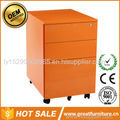 Colorful Office Equipment for A4 File Cabinet 3 Drawer Mobile Pedestal For Sale