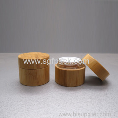 Glass inner bamboo cream jar custom cosmetics jar luxury glass bottle