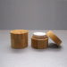 Bamboo cosmetic packaging glass jar luxury cream bottle jars