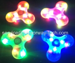 Crystal Rainbow Hand Fidget Tri Spinner With Bluetooth Speaker And LED Flashing Patterns Stress Reliever Focus Gift Toys