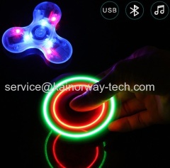 Crystal Rainbow Hand Fidget Tri Spinner With Bluetooth Speaker And LED Flashing Patterns Stress Reliever Focus Gift Toys