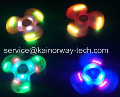 Crystal Rainbow Hand Fidget Tri Spinner With Bluetooth Speaker And LED Flashing Patterns Stress Reliever Focus Gift Toys