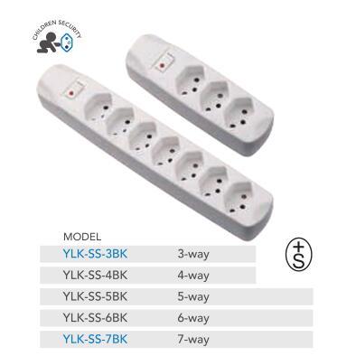 High quality 7way mutliple Swiss power strip with overload protection S+ CE approved 90 degree plug