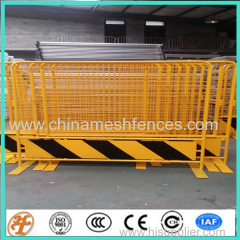 Yellow Pedestrian Outdoor Metal Barricade with wheels in singapore