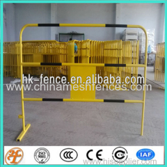Yellow Pedestrian Outdoor Metal Barricade with wheels in singapore