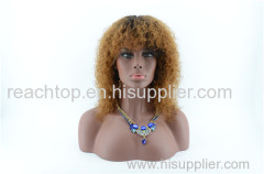 Ombre Blonde Two Tone Color Curly Full Lace wig/Wigs Natural Human Hair Wigs With Baby Hair
