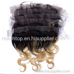 13X4 Size 1BT Blonde Virgin Human Hair Lace Closure And Frontals Natural Body Wave Style With Baby Hair