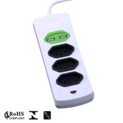 Brazil socket with 2 USB port INMETRO certificated