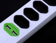 Brazil Electrical Outlet Extension Power Socket 8 Way 2 USB ports