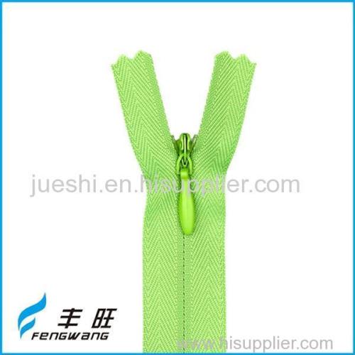 Top manufacturer low price invisible zipper with long chain