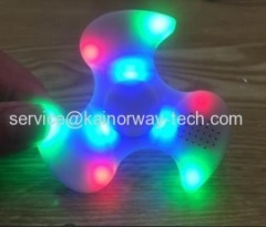 Newest Gadgets LED Lighted Fidget Spinners Toy With Bluetooth Speakers Musical Hand Tri Fingertip Gyro Fidget Spinner